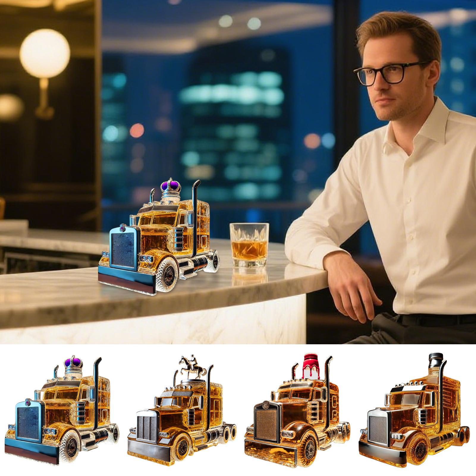 Wine Beer Truck - Weindekanter, halber LKW-B Bourbon-Spender, 375 ml,