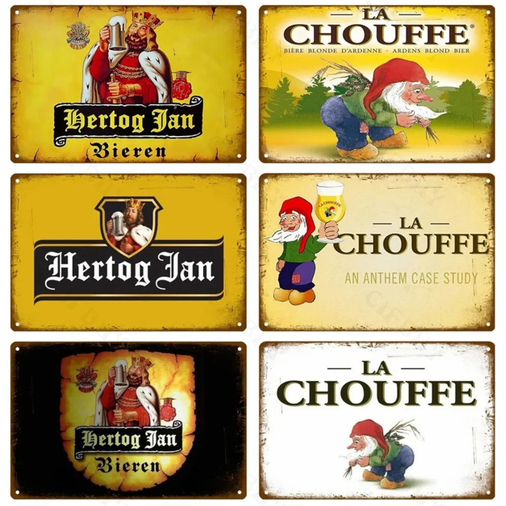 Wine Beer Brand - Weinmarke Blechschild Whisky Belgien Bier -