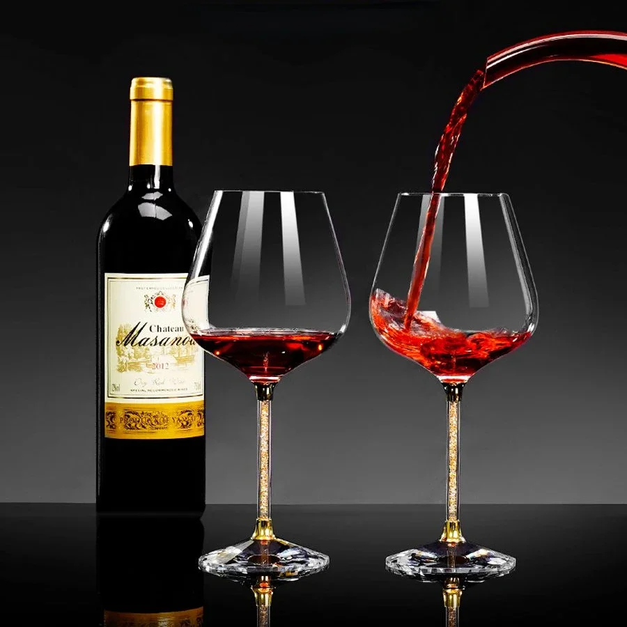 Champagne Flute Pair - Leichtes, luxuriöses High-End-Kristallbecher-Rotweinglas-Set, hohes Glas, Party-Weinglas,