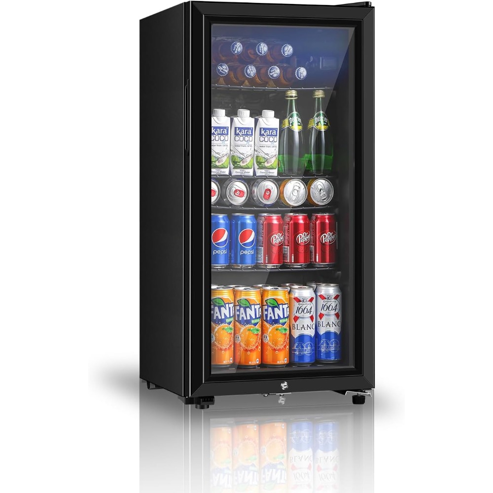 Wine Beer Cooler Fridge - Getränkekühlschrank, dreipunktiger Mini-Kühlschrank mit zwei kubischen