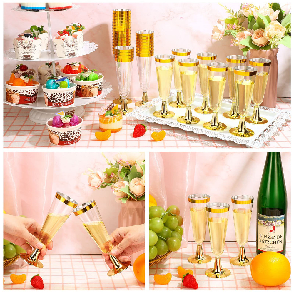 50 Stück 5 Unzen Einweg-Weinbe – Champagne Flute Pair Bewertung und Preis