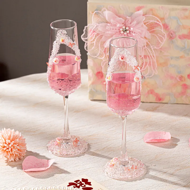 Rosa Champagnerflöten mit gebr – Champagne Flute Pair Bewertung und Preis