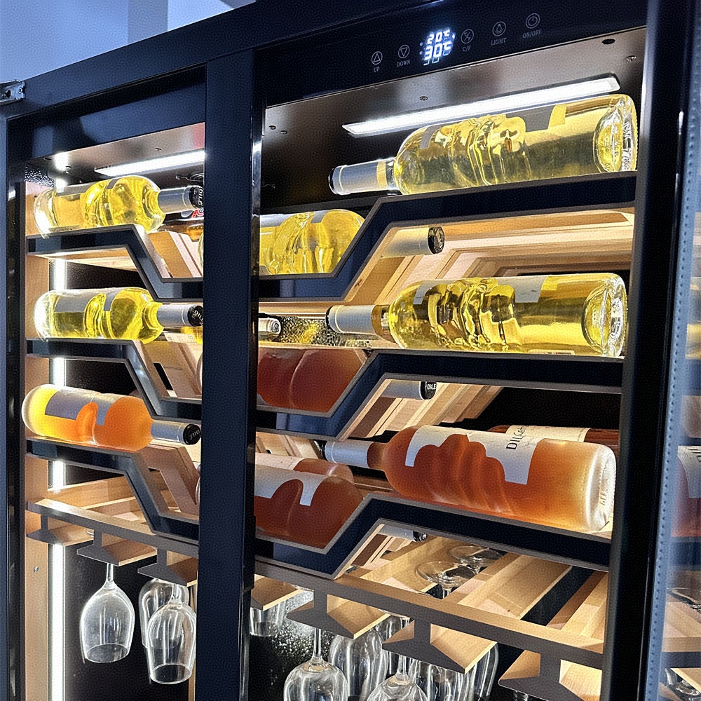 Zwei gehärtete Glastüren, batt – Wine Beer Cooler Fridge Bewertung und Preis
